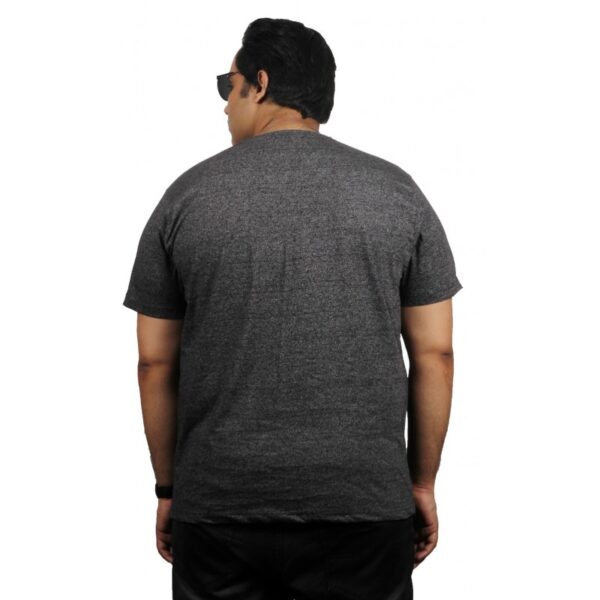 Men plus size chest printed h/s round neck black t shirt