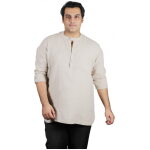 Mens plus size classy comfort fit high quality pre washed short fashion kurta xmex color beige