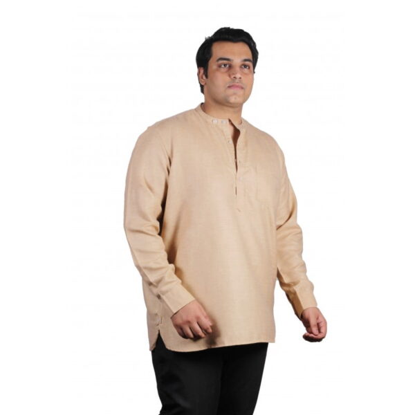 Mens plus size classy comfort fit high quality pre washed short fashion kurta xmex color indigo beige natural