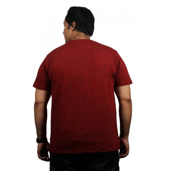 Men plus size chest printed h/s round neck maroon t shirt