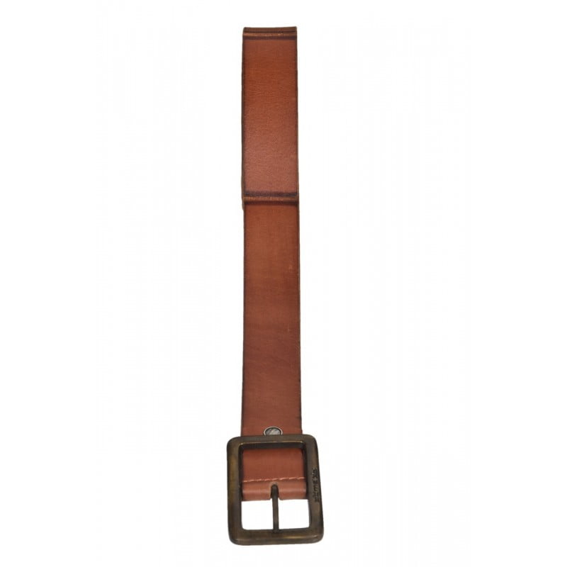 Mens plus size casual leather tan color belt for denims and trousers