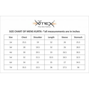 size chart for mens short fashion kurta xmex