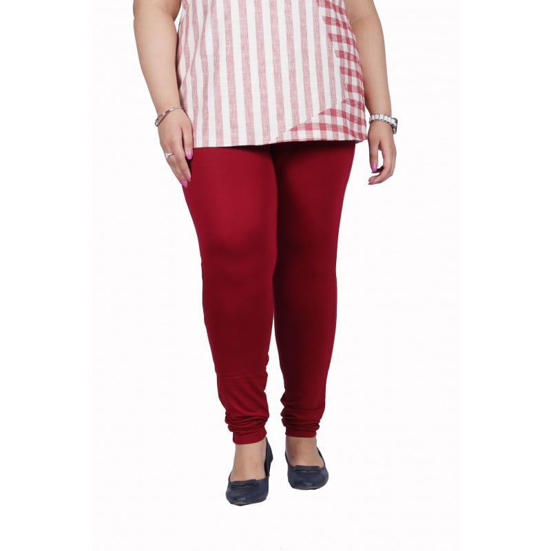 Womens plus size churi leggings full stretch soft quality fabric red