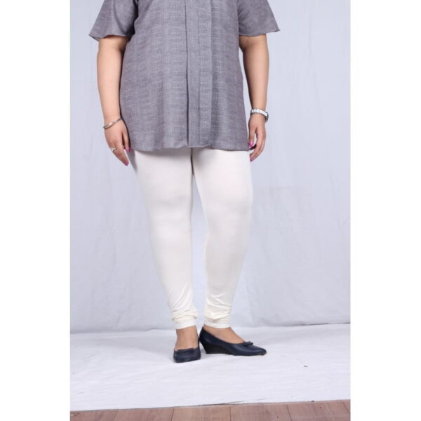 Womens plus size churi leggings full stretch soft quality fabric white