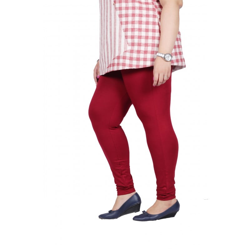 Womens plus size churi leggings full stretch soft quality fabric red