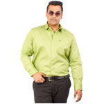 Xmex plus size formal & party wear full sleeves light green shirt.