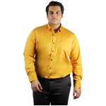 Xmex plus size mens plus size cotton satin quality formal and party shirts full sleeves mustard.