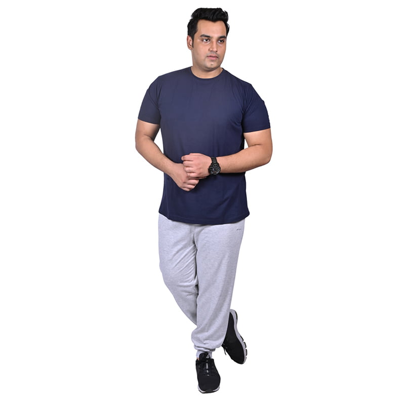 Men's plus size track pants joggers milange light grey color