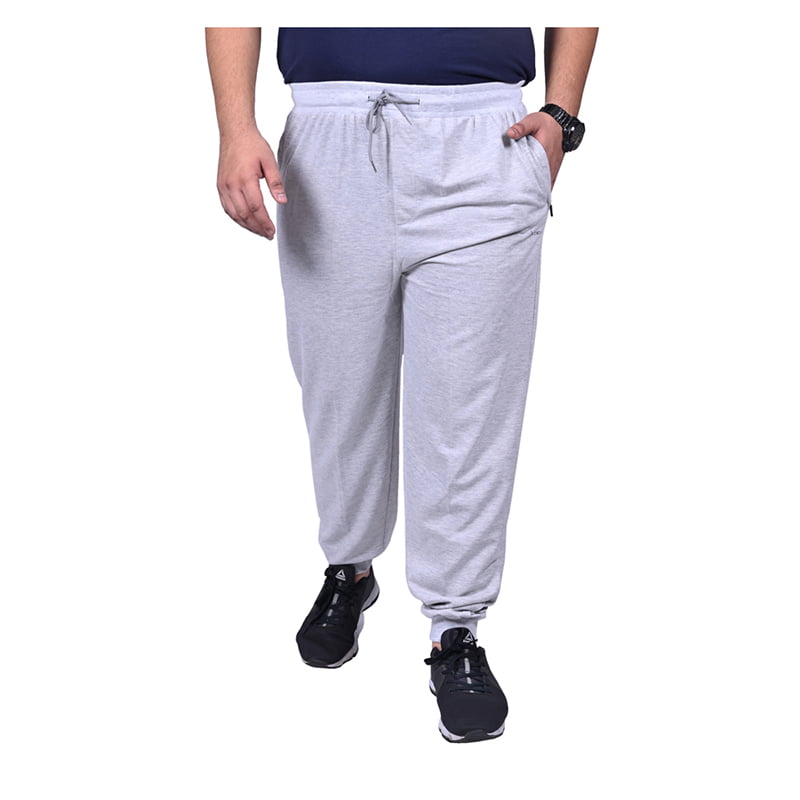 Men's plus size track pants joggers milange light grey color