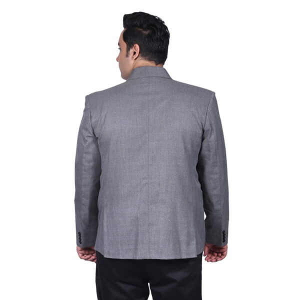 Men's plus size checks light grey color formal blazer.