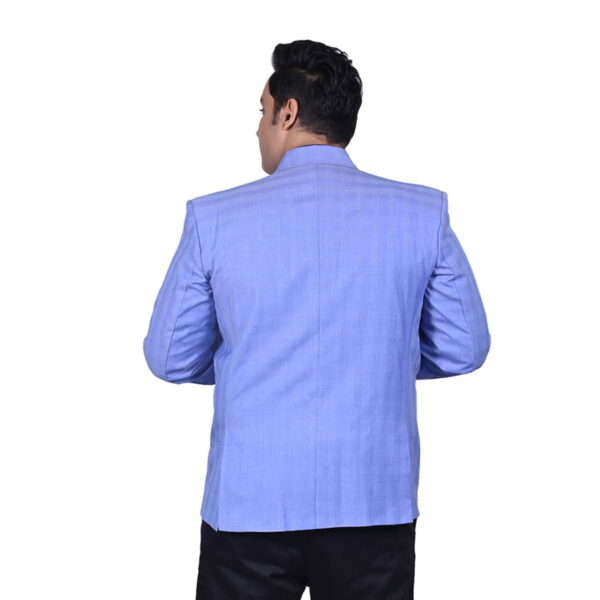 Men's plus size sky blue checks color formal blazer.