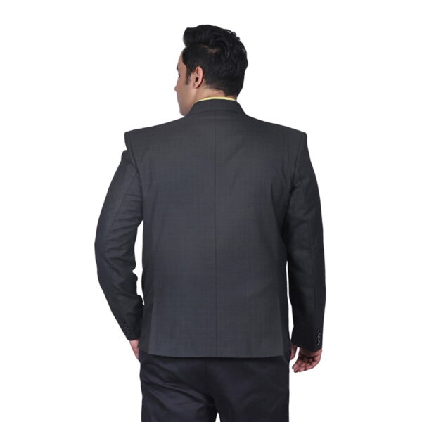 Men's plus size checks dark grey color formal blazer.