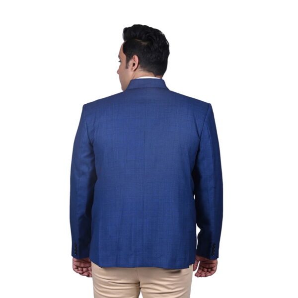 Men's plus size Teal blue checks color formal blazer.