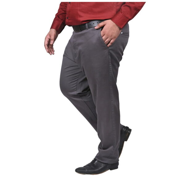 Men plus size cotton comfort beige trousers