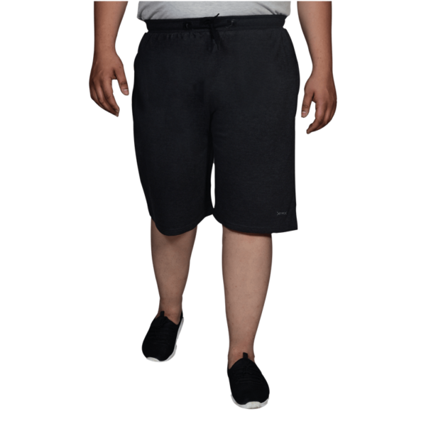 Men's plus size cotton Anthra grey shorts with zipped pockets.