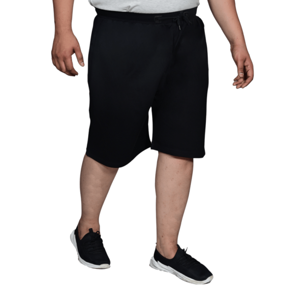 Men's plus size cotton Navy Blue shorts with zipped pockets.