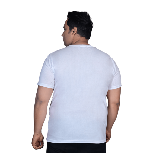 Mens plus size round neck graffiti print white t-shirt half sleeves