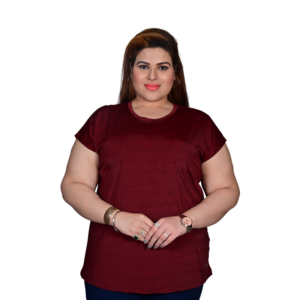 Xmex women's plus size plain dry-fit fabric cap sleeves t-shirt