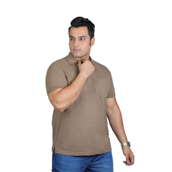 Men's Plus Size Cotton Solid Half Sleeve Polo Neck Pink T-Shirt