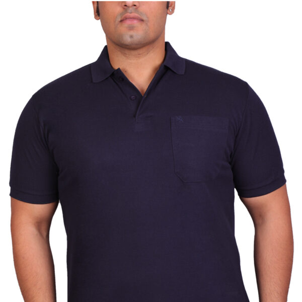 Men's Plus Size Cotton Solid Half Sleeve Polo Neck Pink T-Shirt