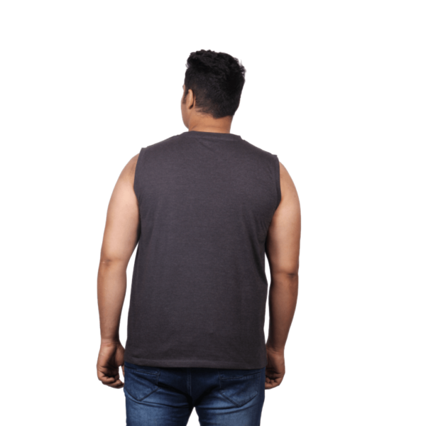 Plus Size Men's Plain Round Neck Cotton Navy Vest Tshirt