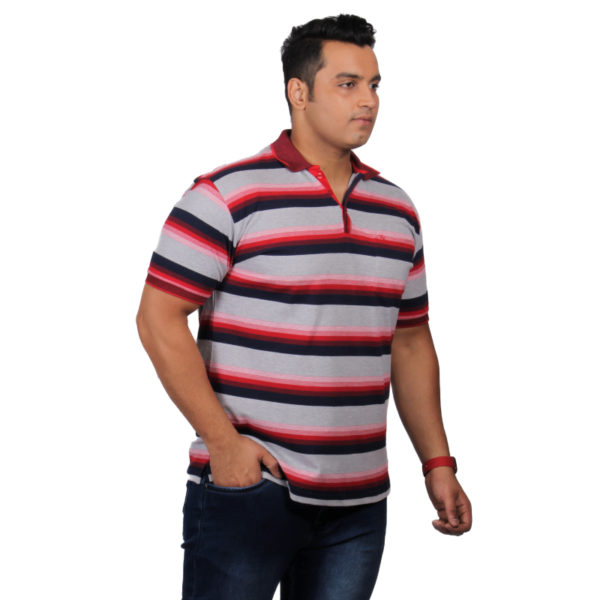 Plus Size Men's Printed Round Neck Half Sleeve Cotton Navy Tshirt