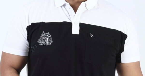 Xmex Plus Size Men's Regular Polo Cotton Black T-Shirt