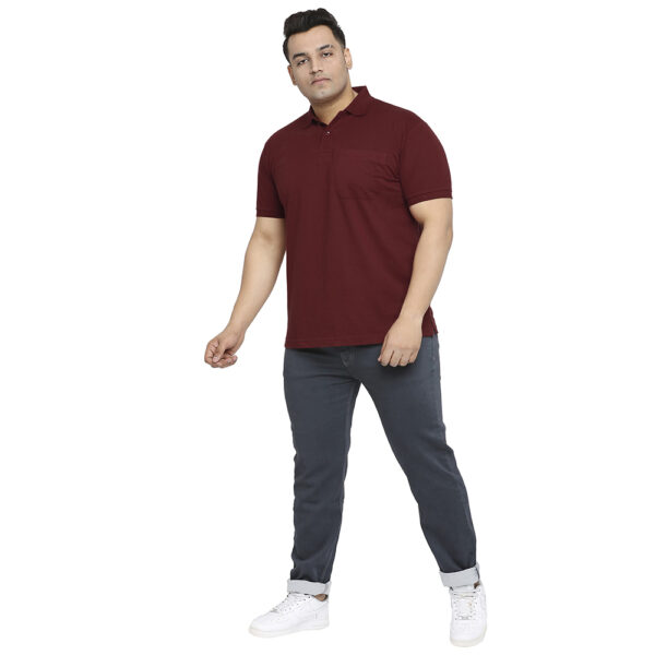 Men's Plus Size Cotton Solid Half Sleeve Polo Neck Anemone T-Shirt