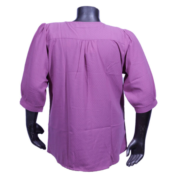 Women's Plus Size Office wear 3/4th Sleeves Anti-Crease V-Neck Beige Top