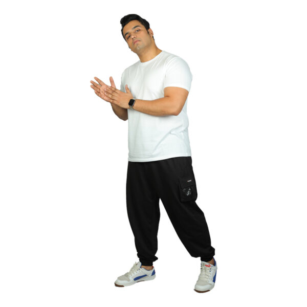 Plus Size Cargo Joggers Elastic Off White Men's Track Pants With Zipper Pockets