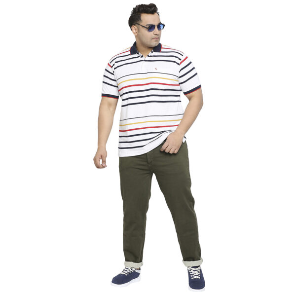 Plus Size Men's Multicolor Striped T-Shirt