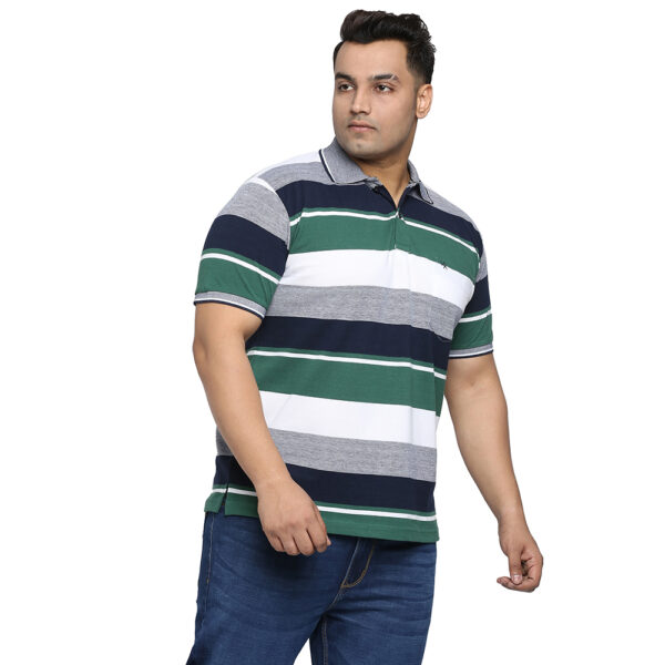 Plus Size Men's Navy White Striped T-Shirt