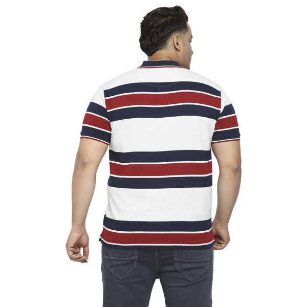 Plus Size Men's Navy Maroon Striped T-Shirt