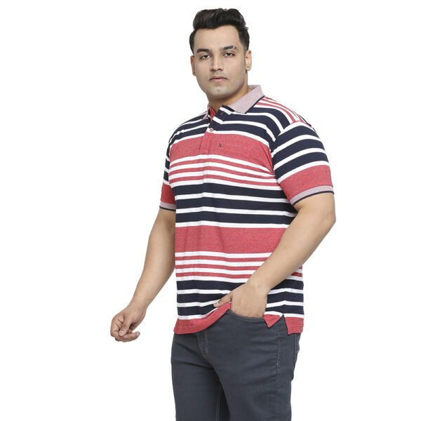 Plus Size Men's Red and Black Striped T-Shirt