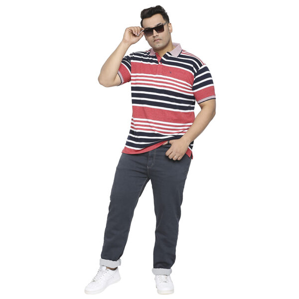 Plus Size Men's Red and Black Striped T-Shirt