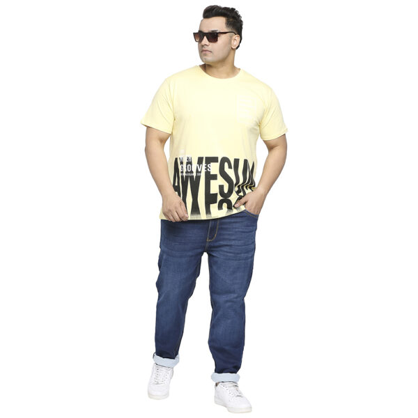 Plus Size Men's Round Neck Awesome Print Lemon T-shirt