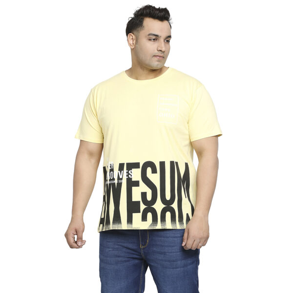 Plus Size Men's Round Neck Awesome Print Lemon T-shirt