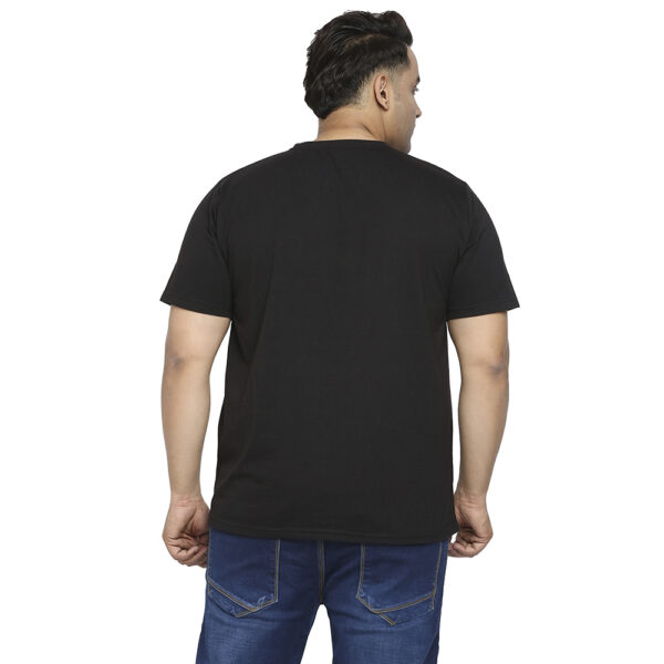 Plus Size Men's Crew Neck Emotions Print Black T-shirt