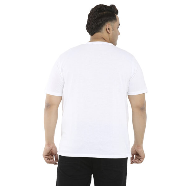 Plus Size Men's Crew Neck Break Rules Print White T-shirt