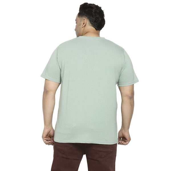 Plus Size Men's Crew Neck Inspire Print Light Green T-shirt