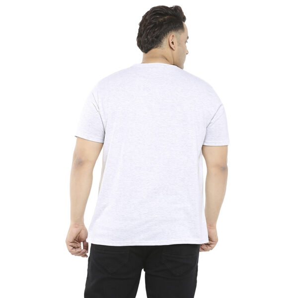 Plus Size Men's Crew Neck Frolon Print Off White T-shirt