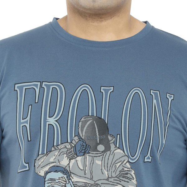 Plus Size Men's Crew Neck Frolon Print Airforce T-shirt