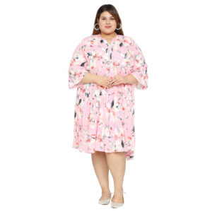 Floral Elegance Printed Sky Shirt-Style Maxi Dress with Ruffles for a Feminine Look.