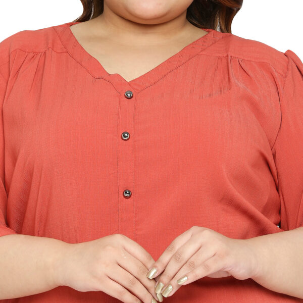 Fashion-forward Plus Size V-Neck Polyester Peacock Green Top Elevate Your Wardrobe with Style
