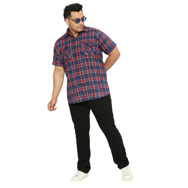Stylish Casual Green Shirt for Plus Size Men with 2 Flap Pockets